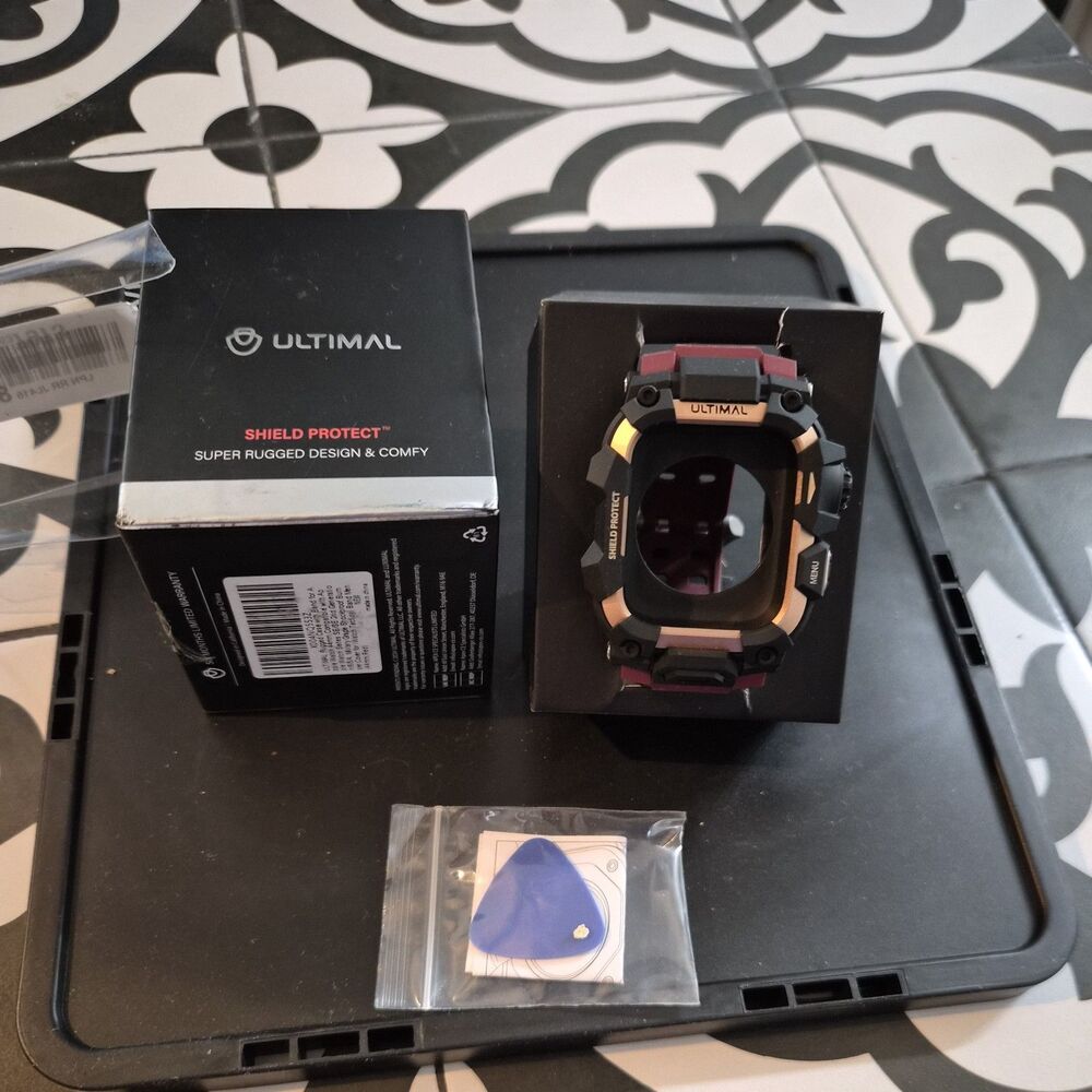 ULTIMAL Rugged Case Band Apple Watch Ultra 1 2 3 49mm Red/Burgandy Open Box